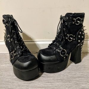 Demonia Charade 100 Spiked Platform Boots Size 10